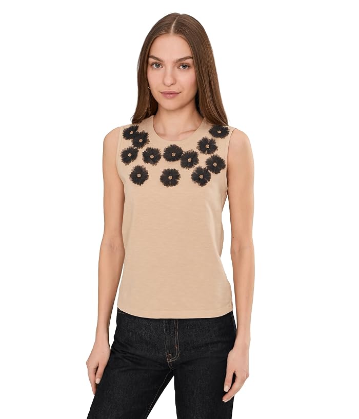 NIC+ZOE Organza Applique Tank