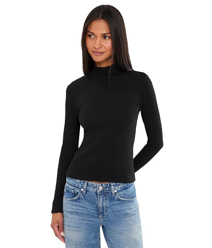 Lilla P Ribbed Long Sleeve Mock