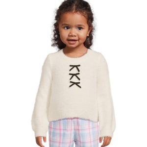 Janie and Jack Fuzzy Mini Bow Sweater (Infant)