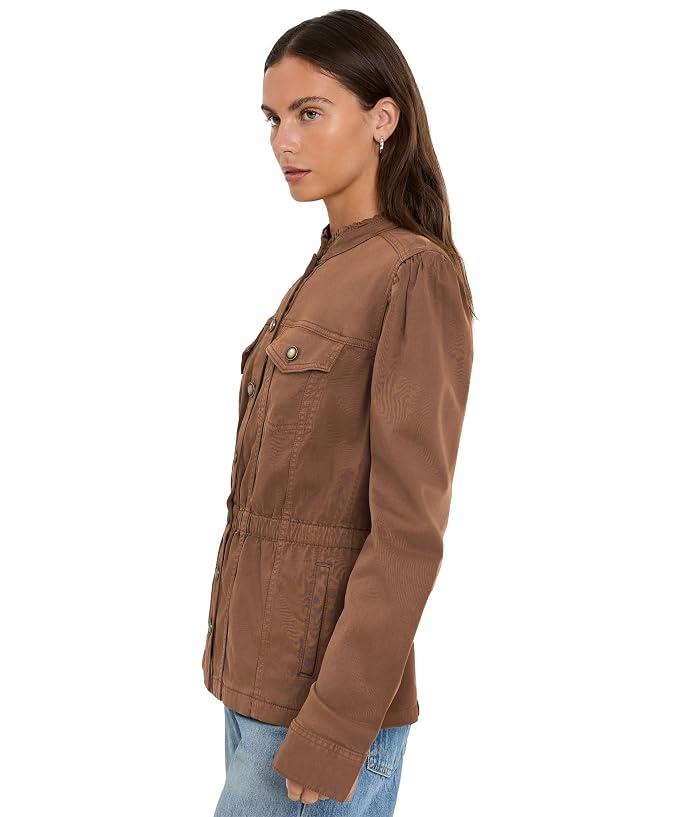 Liverpool Los Angeles Puff Sleeve Trucker Jacket w/ Ruffle Collar - Image 3