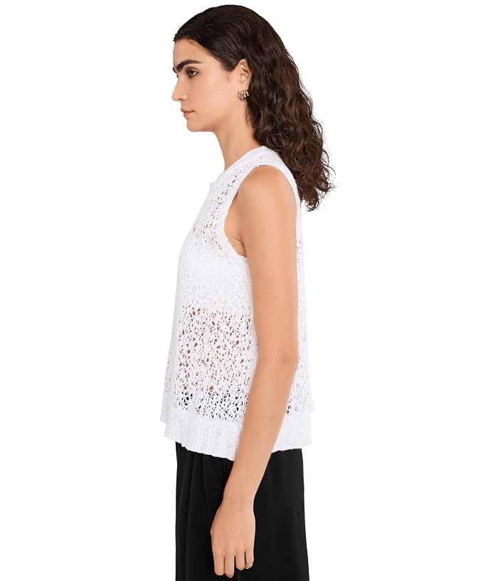 Eileen Fisher Peruvian Organic Cotton Slub Jewel Neck Shell - Image 3