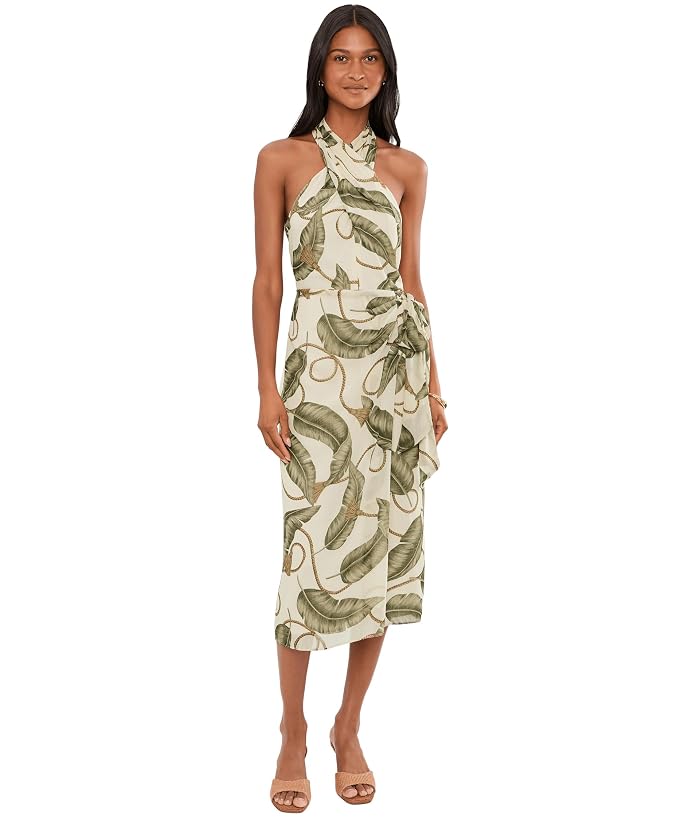 Lauren Ralph Lauren Rope-Print Georgette Halter Midi Dress