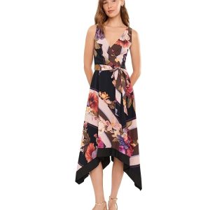 Adrianna Papell Printed Handkercheif Dress