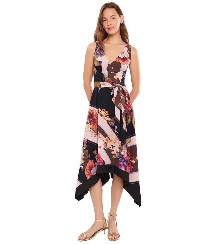 Adrianna Papell Printed Handkercheif Dress