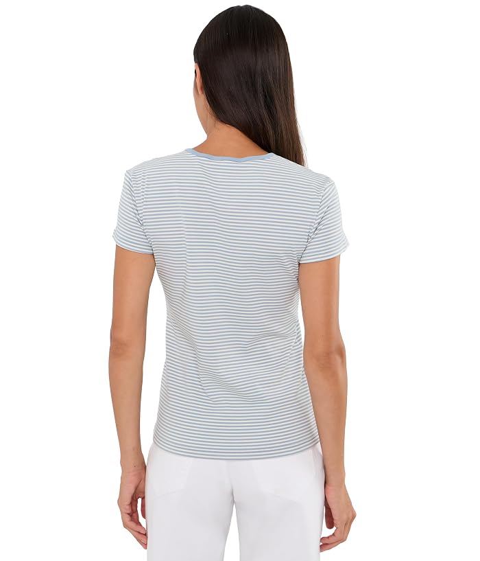 Lauren Ralph Lauren Petite Striped Rib-Knit Stretch Cotton Tee - Image 4