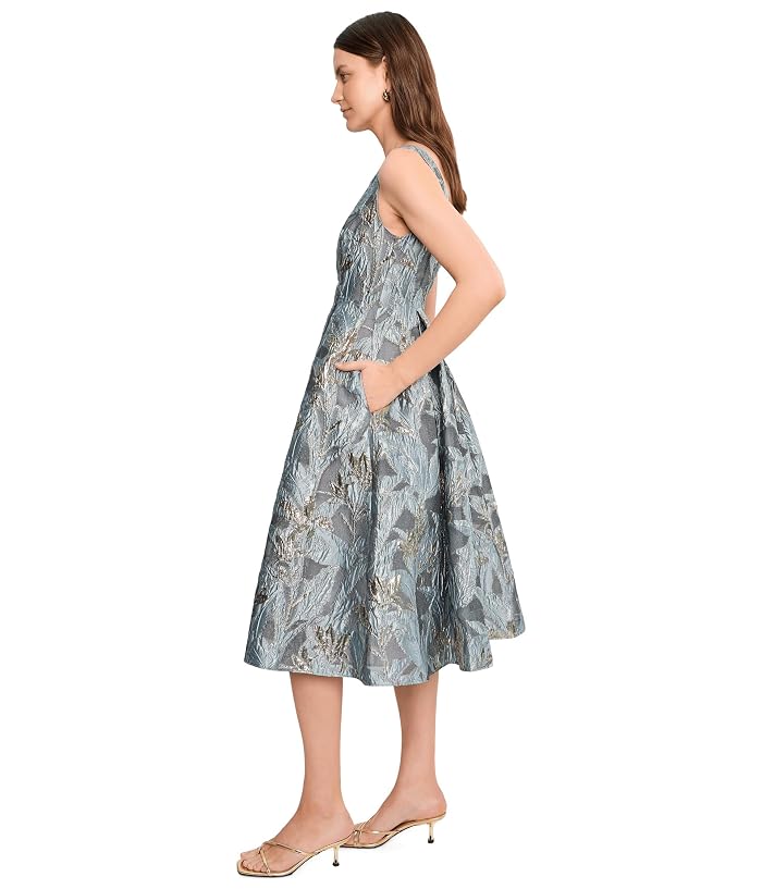 Adrianna Papell Jacquard Tea Length Dress - Image 3