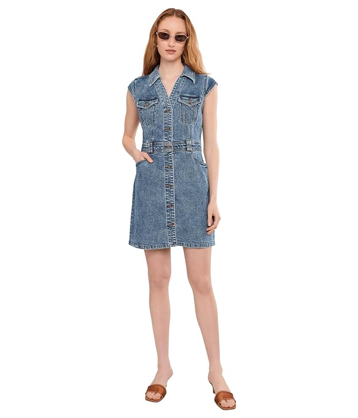 KUT from the Kloth Ruth- Denim Front Dress With Flared Sleeve - Image 2
