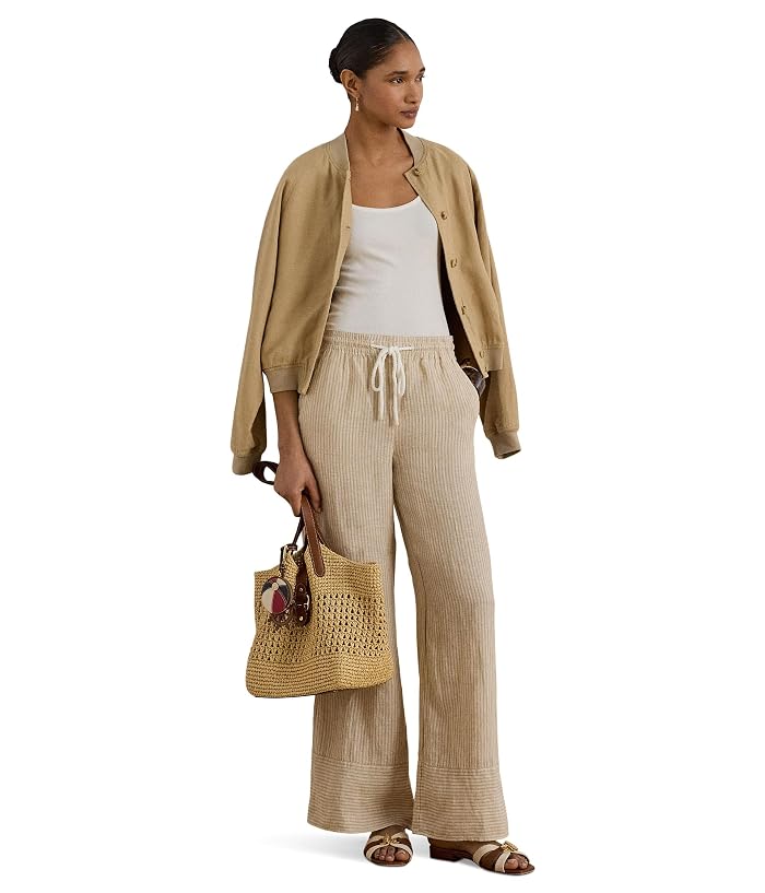 Lauren Ralph Lauren Striped Linen Wide-Leg Pants - Image 3