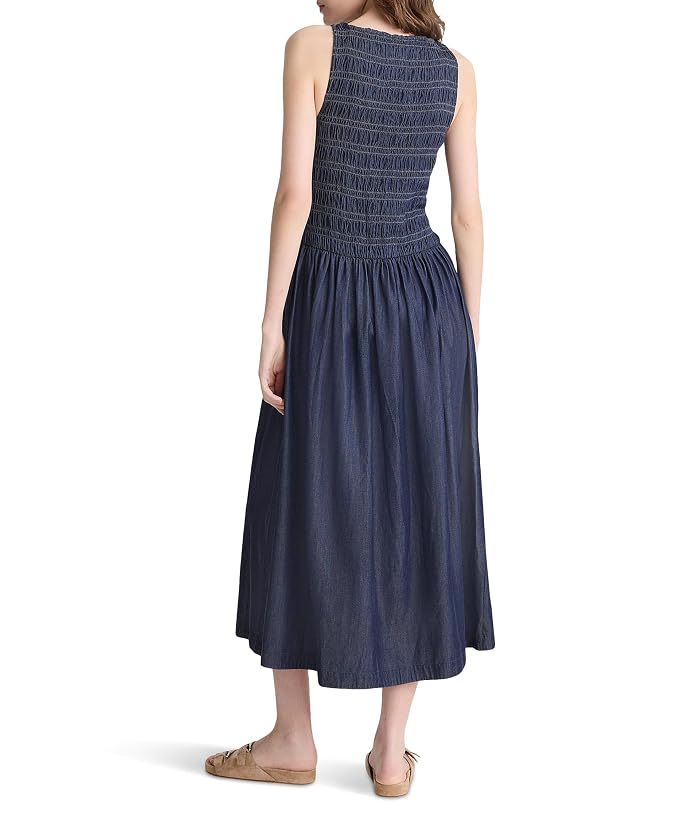 Madewell Denim Smocked Boatneck Maxi Dress - Image 3