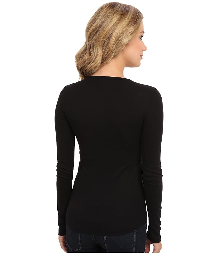 Splendid 1x1 Rib Classic Long Sleeve Crew Neck Tee - Image 3