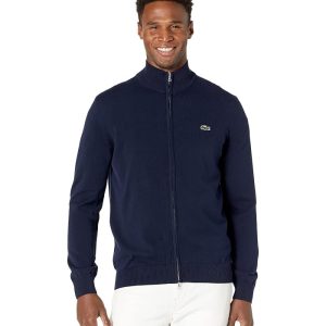 Lacoste Long Sleeve Solid Jersey Full Zip High Neck Sweater