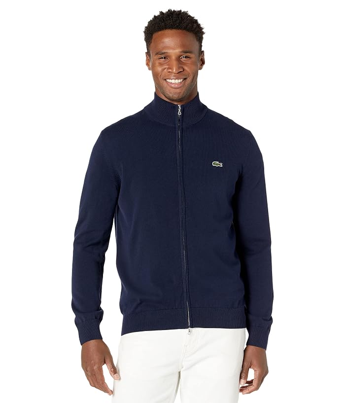 Lacoste Long Sleeve Solid Jersey Full Zip High Neck Sweater