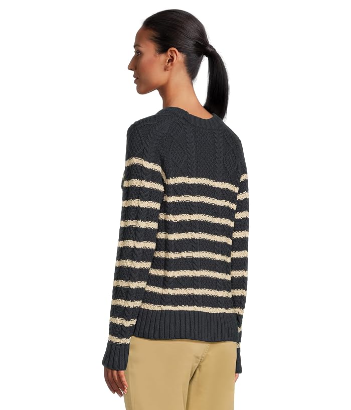 L.L.Bean Signature Cotton Fisherman Crewneck Sweater Stripe - Image 3