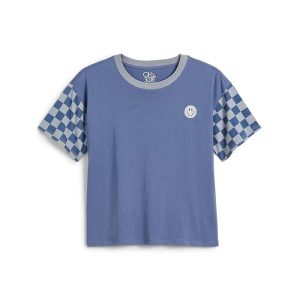 Chaser Kids Checkered Smiley Graphics Crew Neck T-Shirt (Little Kid/Big Kid)