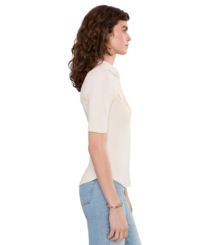 Lauren Ralph Lauren Rib-Knit Elbow-Sleeve Collared Top - Image 3