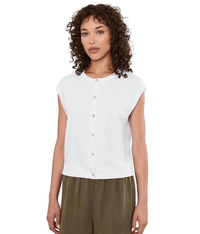 Lilla P Textured Terry Sleeveless Cardigan