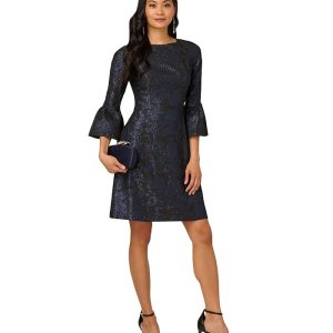 Adrianna Papell A-Line Jacquard Dress