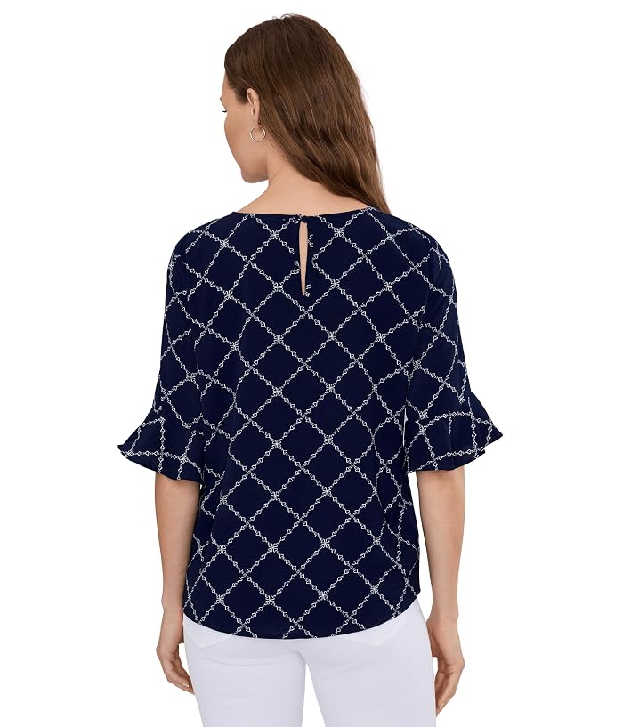 CeCe Elbow Ruffle Cuff Crew Neck Top - Image 4