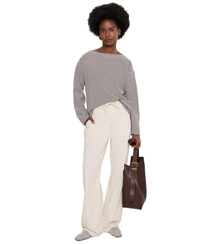 Eileen Fisher Striped Organic Cotton Slub Bateau Neck Top - Image 2