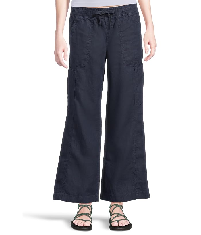 L.L.Bean Premium Linen Breezy Mid-Rise Wide Leg Utility Pull-On Pants