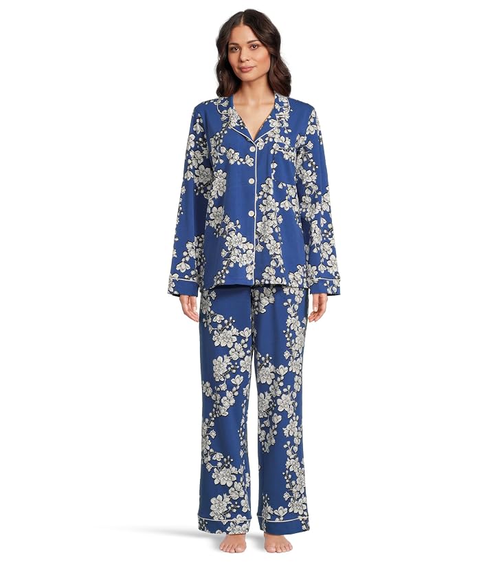 Bedhead PJs Long Sleeve Classic Notch Collar Pajama Set (Cotton Spandex)