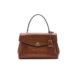 Lauren Ralph Lauren Croc-Embossed Medium Farrah Soft Satchel