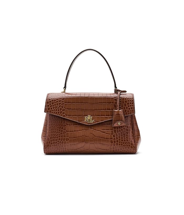 Lauren Ralph Lauren Croc-Embossed Medium Farrah Soft Satchel