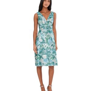 Adrianna Papell Floral Jacquard Midi Dress