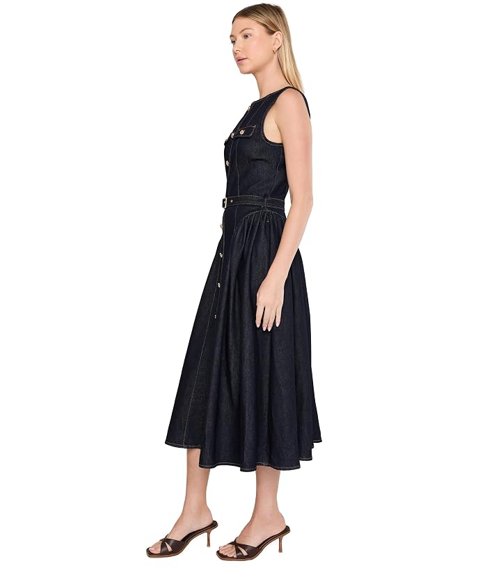 Avec Les Filles Sleeveless Denim Midi Dress - Image 3