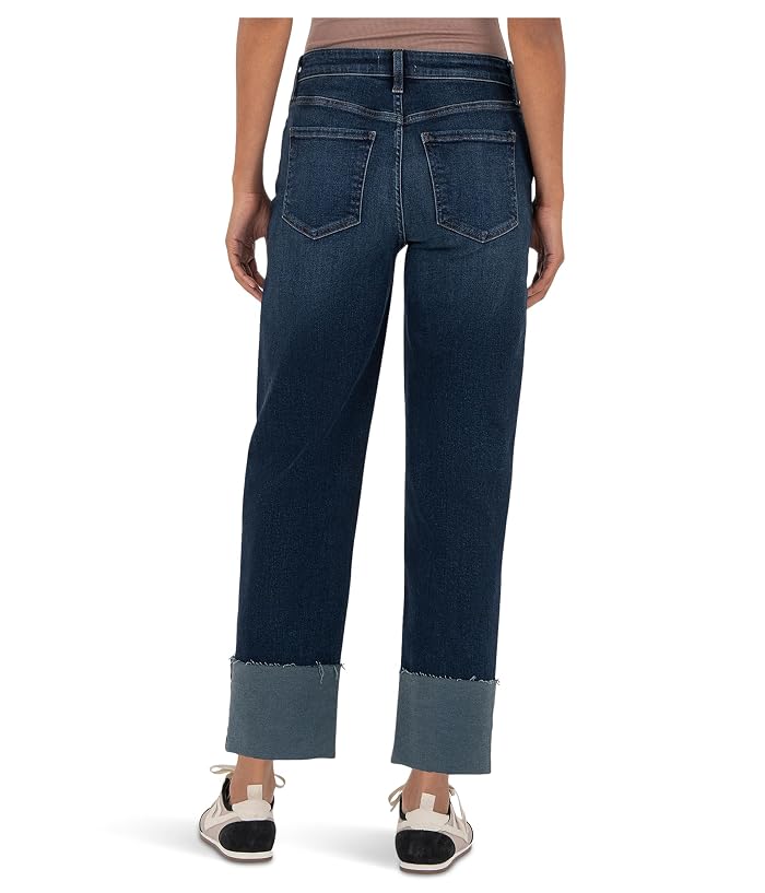 KUT from the Kloth Fay High Rise Fab Ab Straight Leg-Roll Up Raw Hem - Image 3