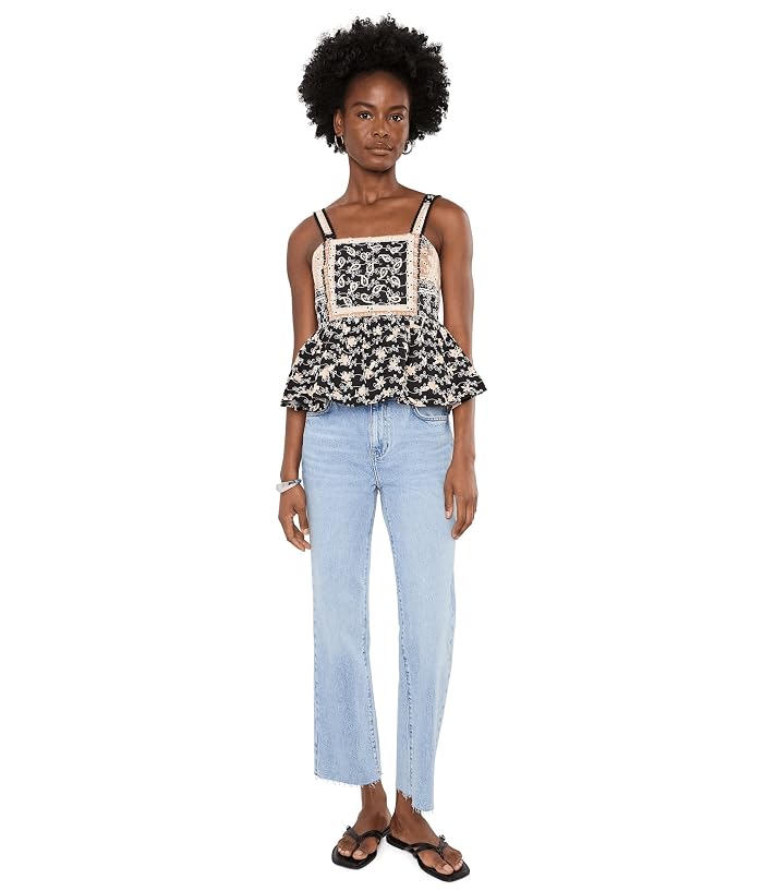 CeCe Mixed Print Peplum Top - Image 2