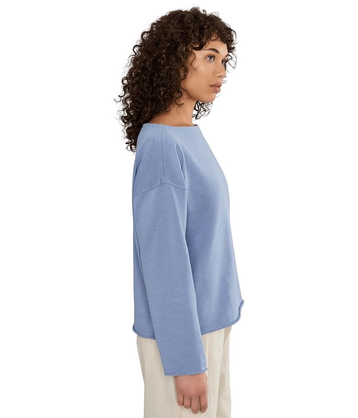 Eileen Fisher Garment Dyed Terry Bateau Neck Boxy Top - Image 3