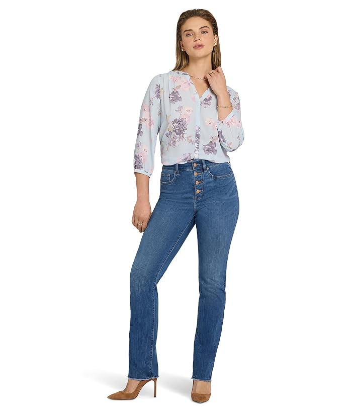 NYDJ Marilyn Straight Fray Hem Jeans in Wild River