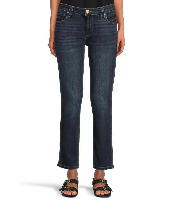 KUT from the Kloth Petite Stevie Mid Rise Straight Leg 5 Pkt