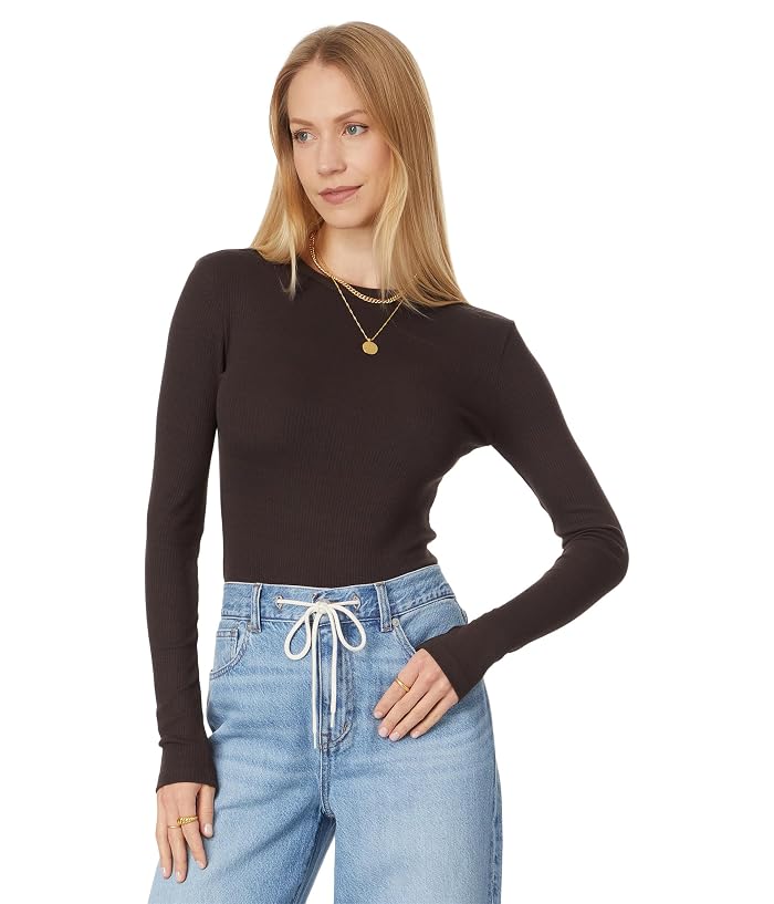 Madewell Modal Rib Long Sleeve Crew Neck