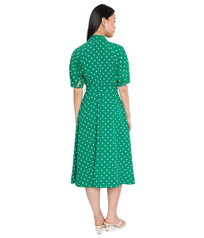 Calvin Klein Polka Dot Gauze Self Tie Shirt Dress - Image 4