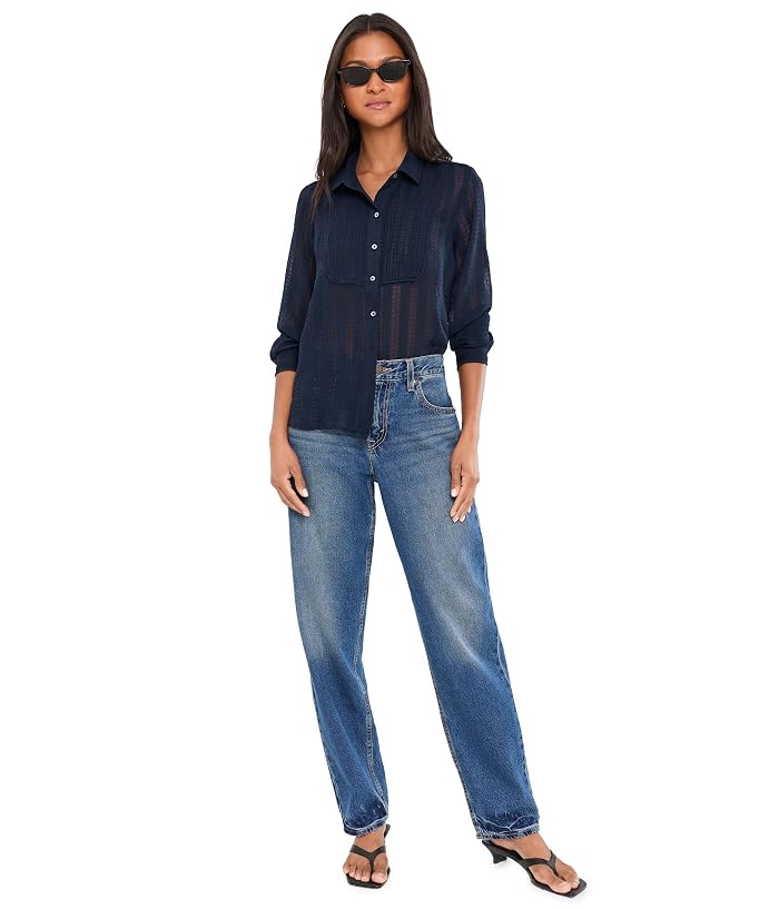 NIC+ZOE Chiffon Jacquard Tuxedo Shirt - Image 2