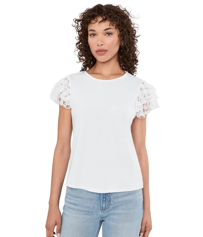 Vince Camuto Crew Neck Blouse W Ruffle Sleeves
