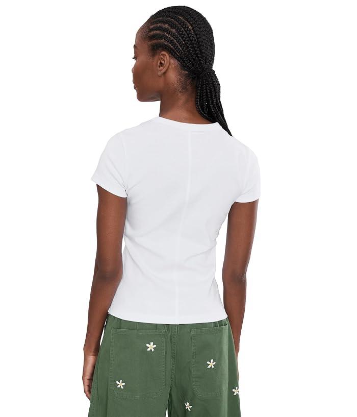 Madewell Ribbed Short Sleeve Crew Neck Tee with Center Back - Image 4