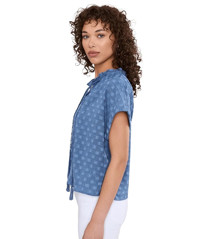 Vince Camuto V-neck With Front Tie And Rolledup Short Sleeve - Image 3