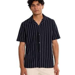 Vince Striped Terry Short Sleeve Cabana