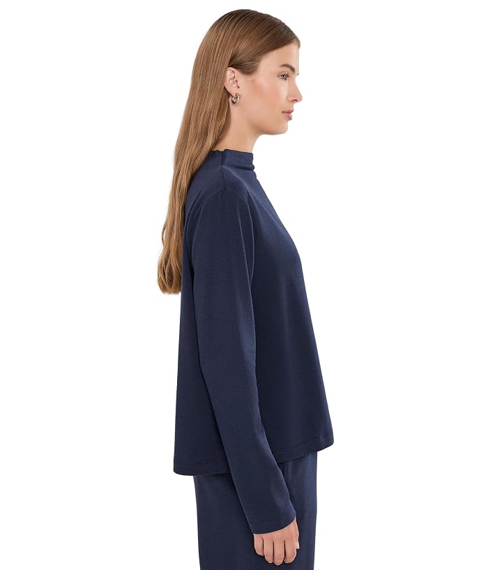 Eileen Fisher Cozy Brushed Terry Hug Funnel Neck Top - Image 3