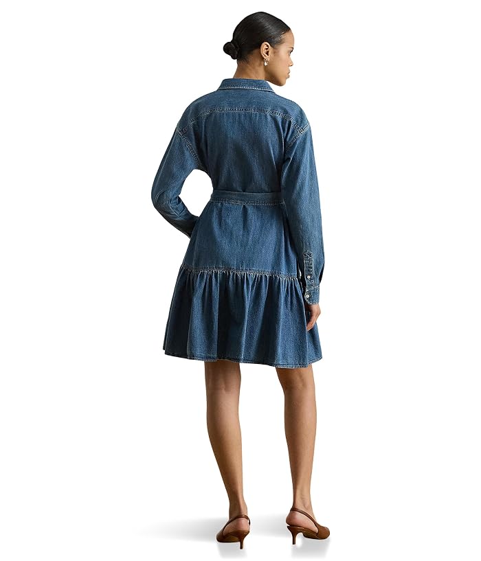Lauren Ralph Lauren Belted Denim Tiered Shirtdress - Image 2