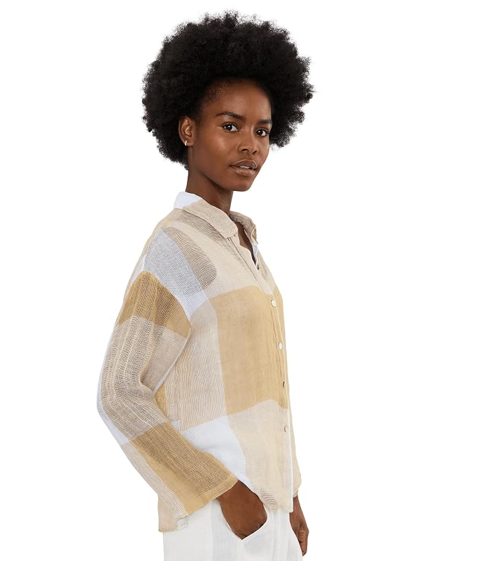 Elliott Lauren Sandcastle - Mesh Long Sleeve Easy Button-Up Shirt - Image 3