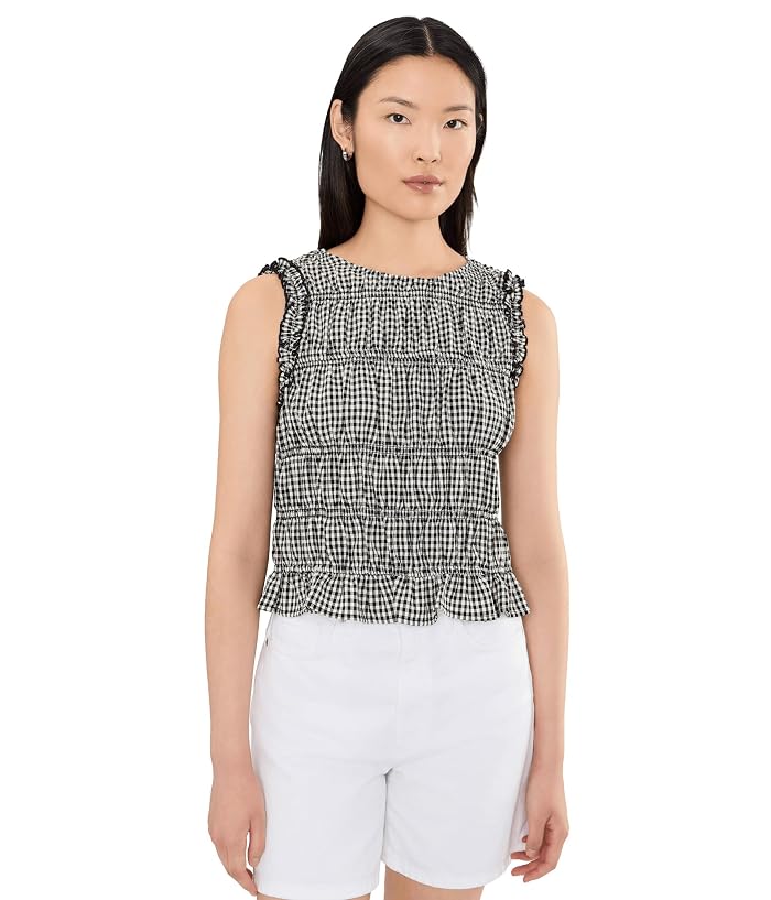 Vince Camuto Shirred Tan With Seam And Ruffle Along Armhole