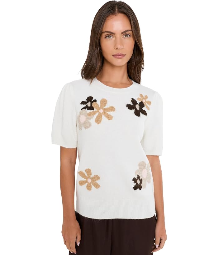CeCe Short Sleeve Groovy Sweater