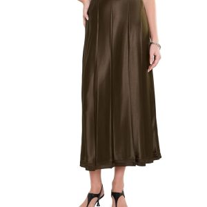 Vince Creased Pleated Skirt w/ Raw Edge Hem