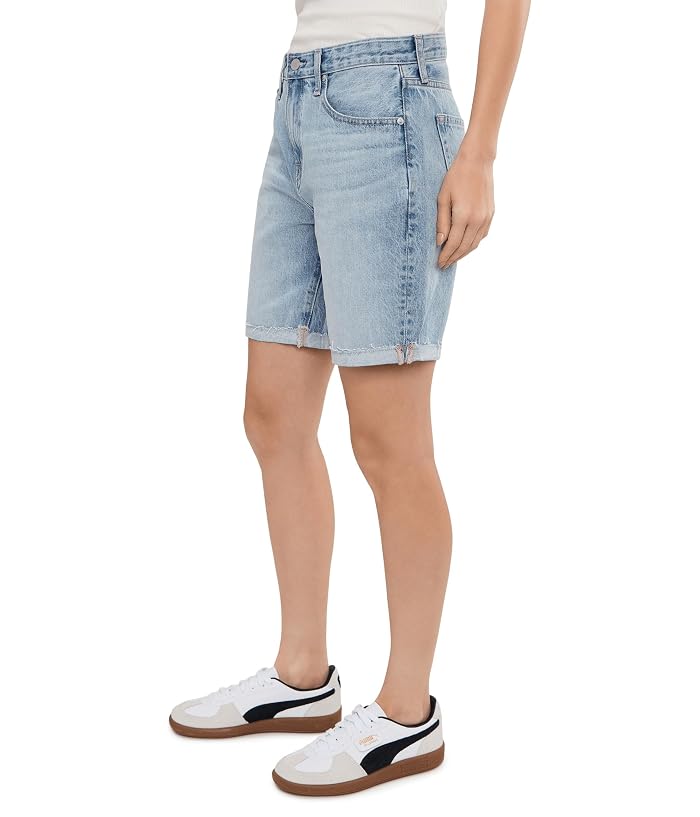 AG Jeans Ex-Boyfriend Mid-Rise Slouchy Shorts in Soft Focus - Image 3