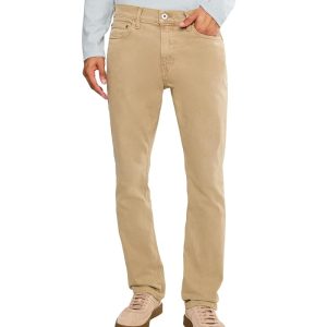 Paige Federal 32” Heritage Slim Straight Fit Jeans In Vintage Feathered Bone