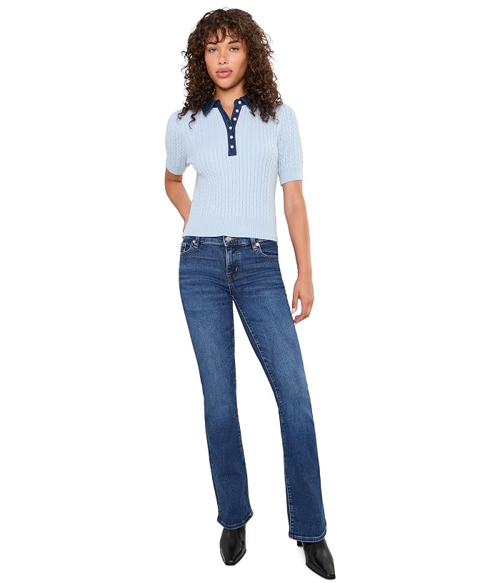 525 america Astor Denim Mix Mini Cable Short Sleeve Pullover - Image 2